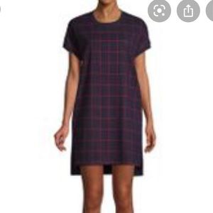 Leo & Viola | Navy & Red Plaid Shift Dress